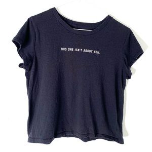 Abercrombie & Fitch Black Graphic Cropped Tee Oversized Lightweight